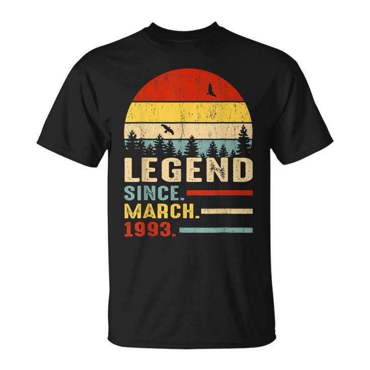 30 Years Old Retro Birthday Legend Since March 1993 T-shirt