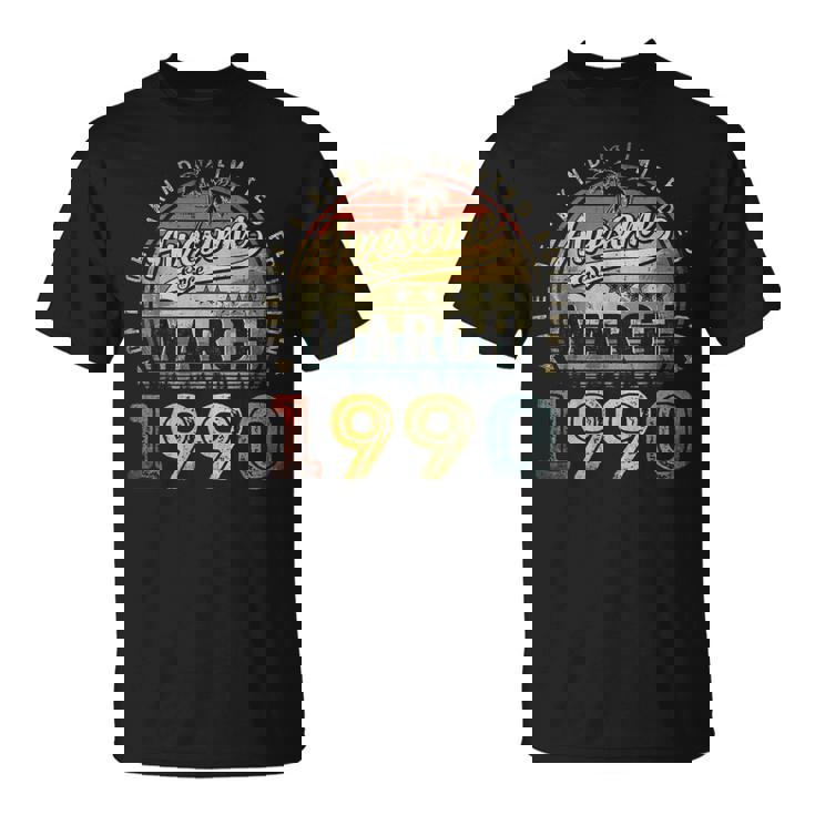 33 Year Old Awesome Since March 1990 33Rd Birthday Unisex T-Shirt