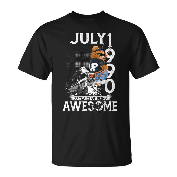 33Rd Birthday Gifts Vintage July 1990 33 Years Old For Men Unisex T-Shirt