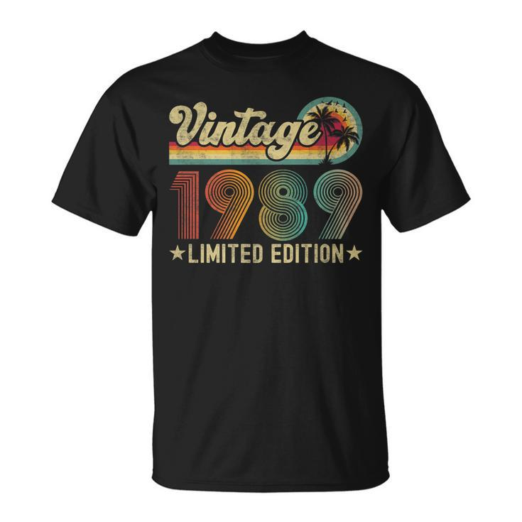 34 Years Old Vintage 1989 34Th Birthday Women Men T-Shirt