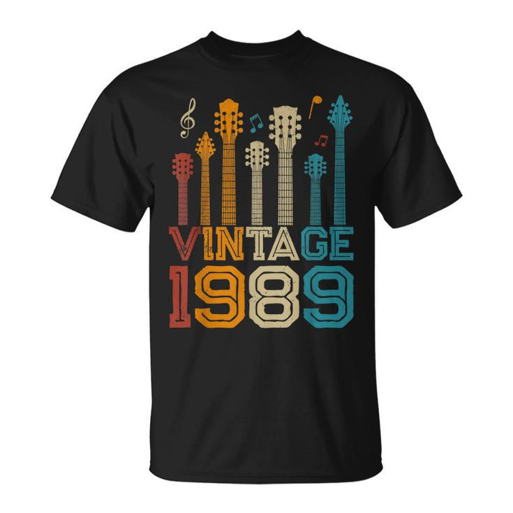 34Th Birthday Vintage 1989 Guitarist Guitar Lovers T-Shirt