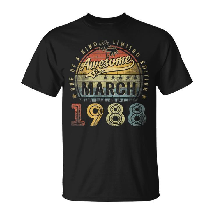35 Year Old Awesome Since March 1988 35Th Birthday  Unisex T-Shirt