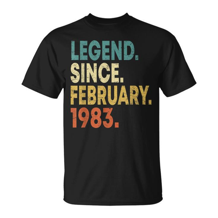 40 Year Old 40Th Birthday Legend Since February 1983 T-Shirt