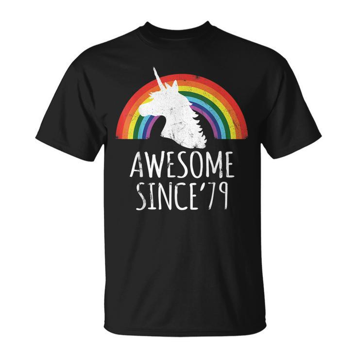 40Th Birthday 40 Years Old Unicorn Awesome Since 1979 Shirt Unisex T-Shirt