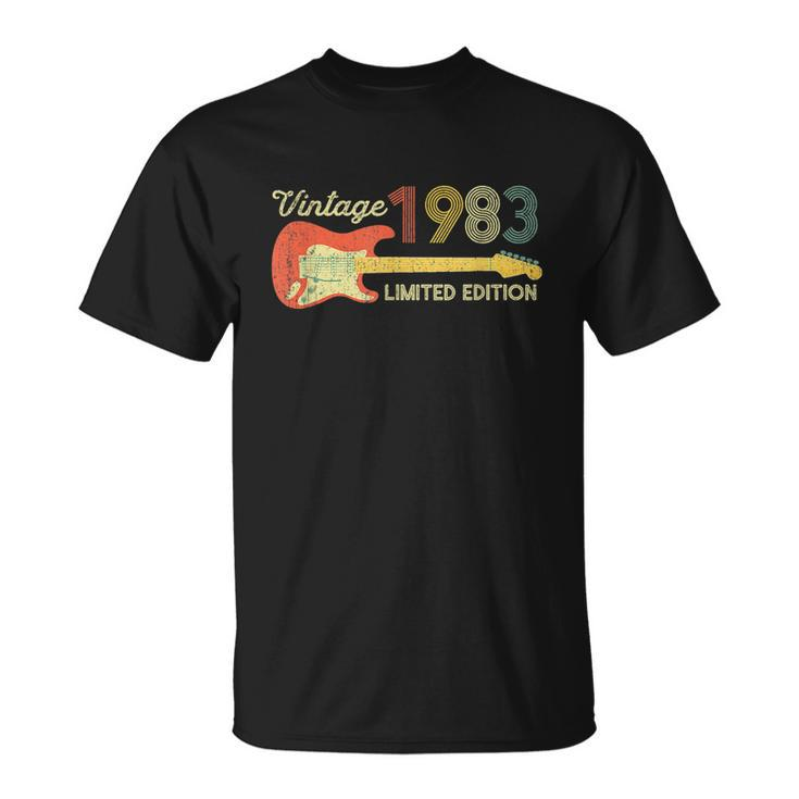 40Th Birthday Gift Ideas Guitar Lover 1983 Limited Edition  Unisex T-Shirt