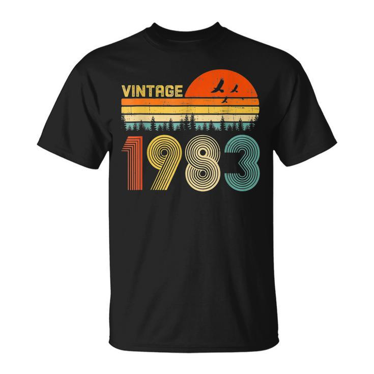 40Th Birthday Vintage 1983 Retro Bday 40 Years Old T-Shirt