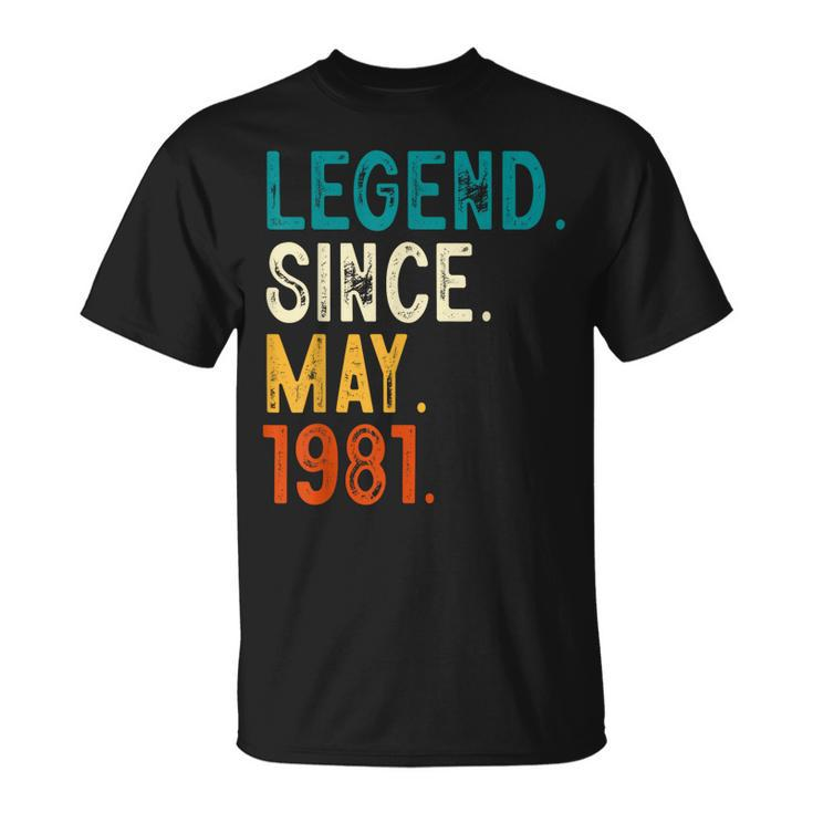 42 Year Old Legend Since May 1981 42Nd Birthday  Unisex T-Shirt