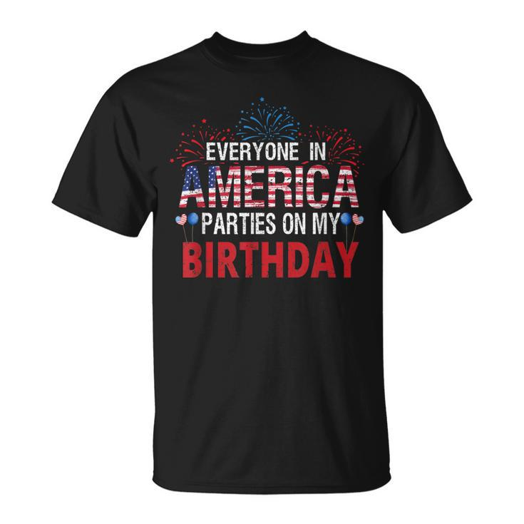 4Th Of July Birthday Bday Born On 4Th Of July T-shirt
