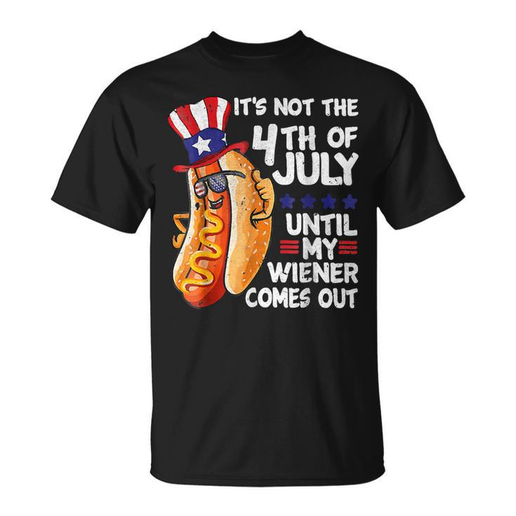 4Th Of July Hot-Dog Wiener Comes Out Adult Humor T-shirt