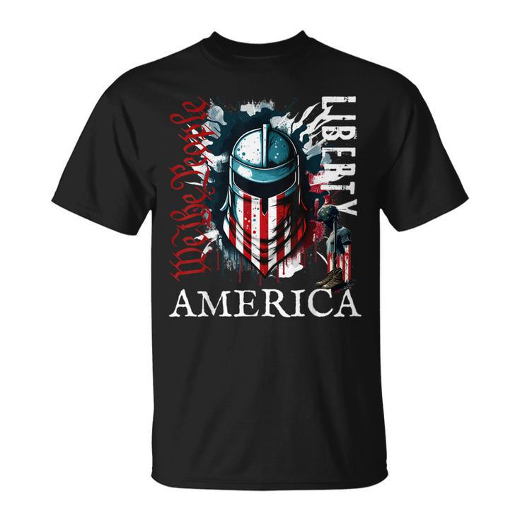 4Th Of July Proud Americans Flag We The People T Liberty  Unisex T-Shirt