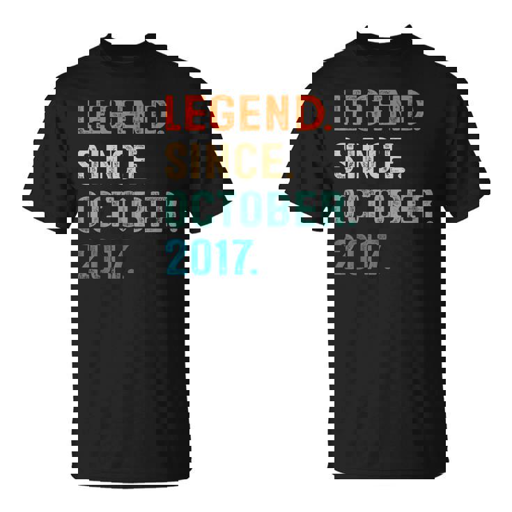 5 Years Old 5Th Birthday Boy Legend Since October 2017 V2 T-shirt