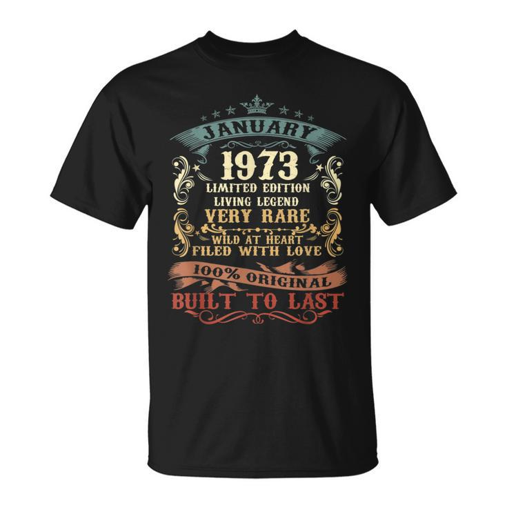 50 Years Old Decoration January 1973 50Th Birthday T-Shirt
