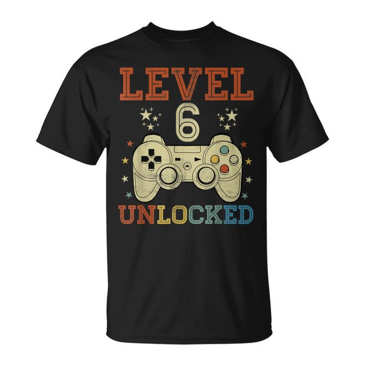 6 Year Old Level 6 Unlocked 6Th Birthday Video Game T-shirt