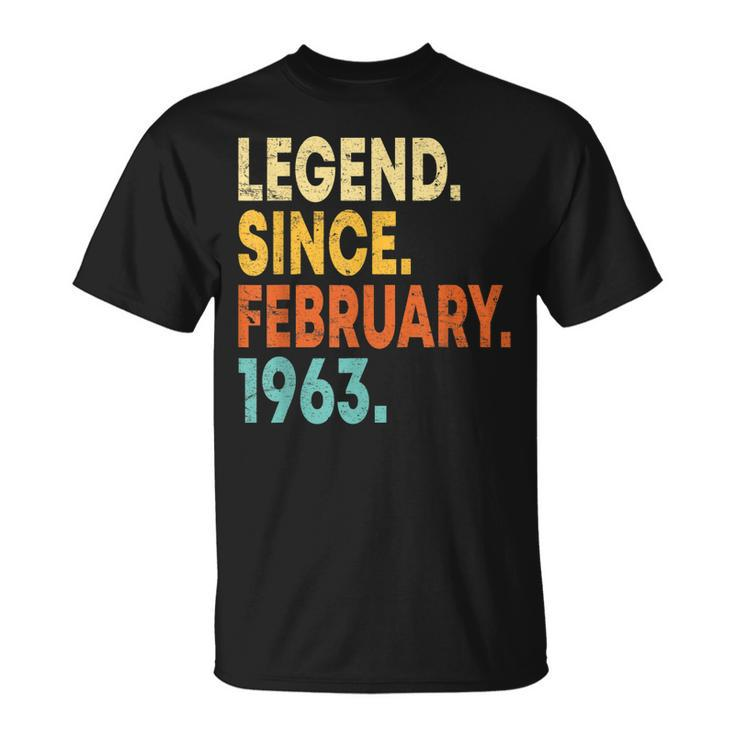 60 Year Old 60Th Birthday Legend Since February 1963 T-Shirt