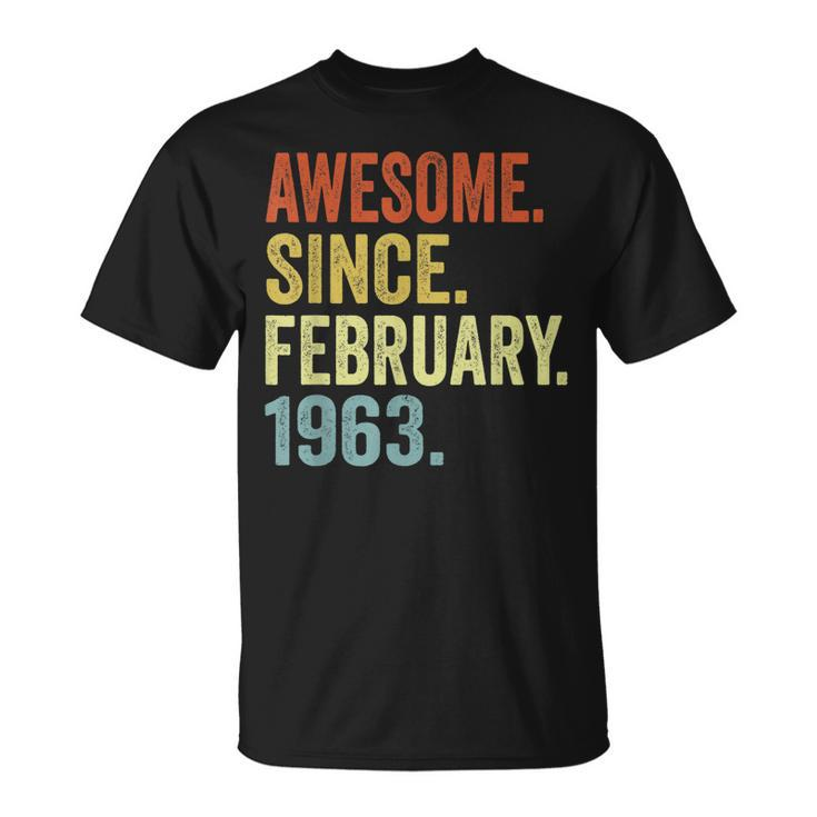 60 Year Old Vintage Retro February 1963 60Th Birthday T-Shirt