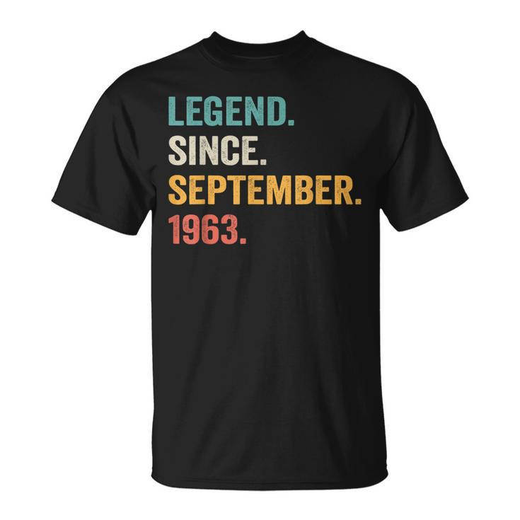60 Years Old Legend Since September 1963 60Th Bday Men T-Shirt