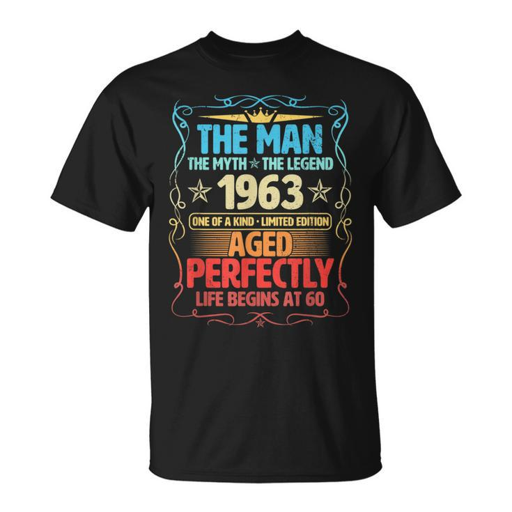 60 Years Old Vintage 1963 Man Myth Legend 60Th Birthday T-Shirt