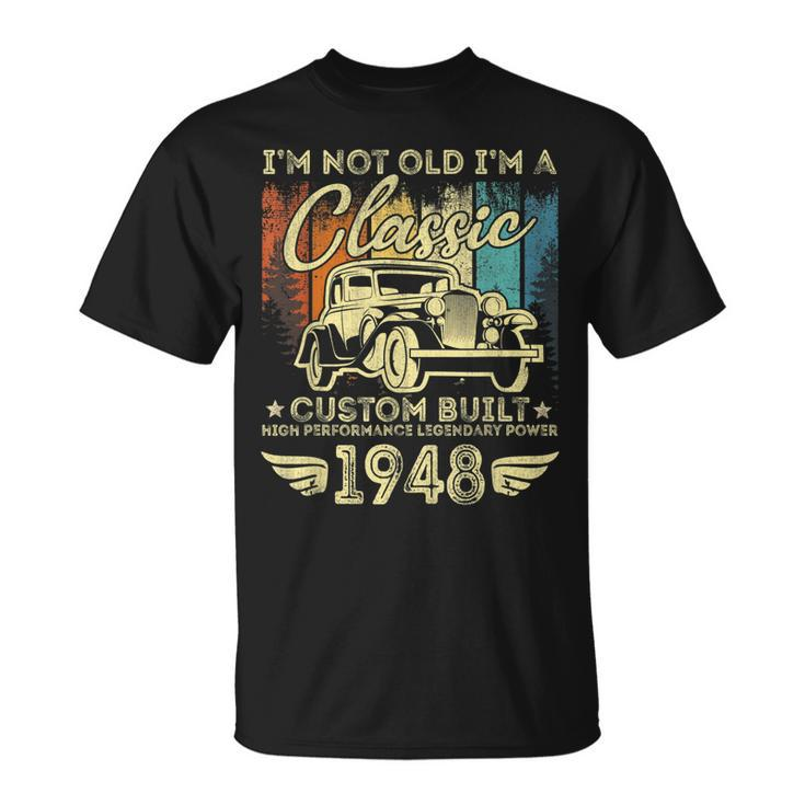 75 Year Old Vintage 1948 Classic Car 75Th Birthday T-shirt
