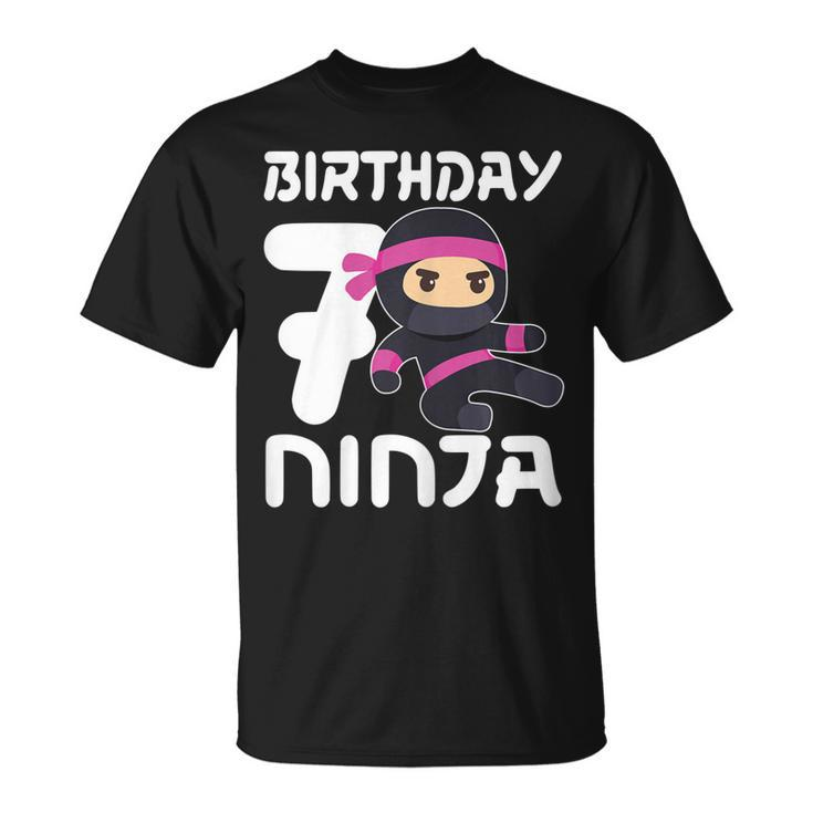 7Th Birthday Ninja Seven 7 Year Old Girl  Unisex T-Shirt