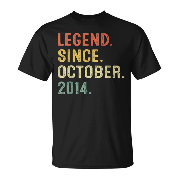 8 Years Old Legend Since October 2014 8Th Birthday Boy T-shirt