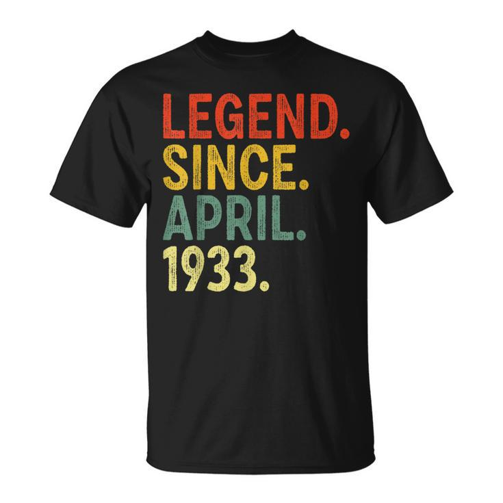 90 Year Old Legend Since April 1933 90Th Birthday  Unisex T-Shirt