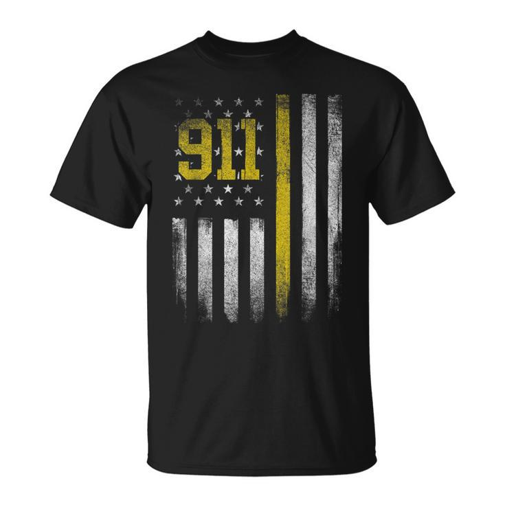 911 Dispatcher - Dispatch Us Flag Police Emergency Responder  Unisex T-Shirt