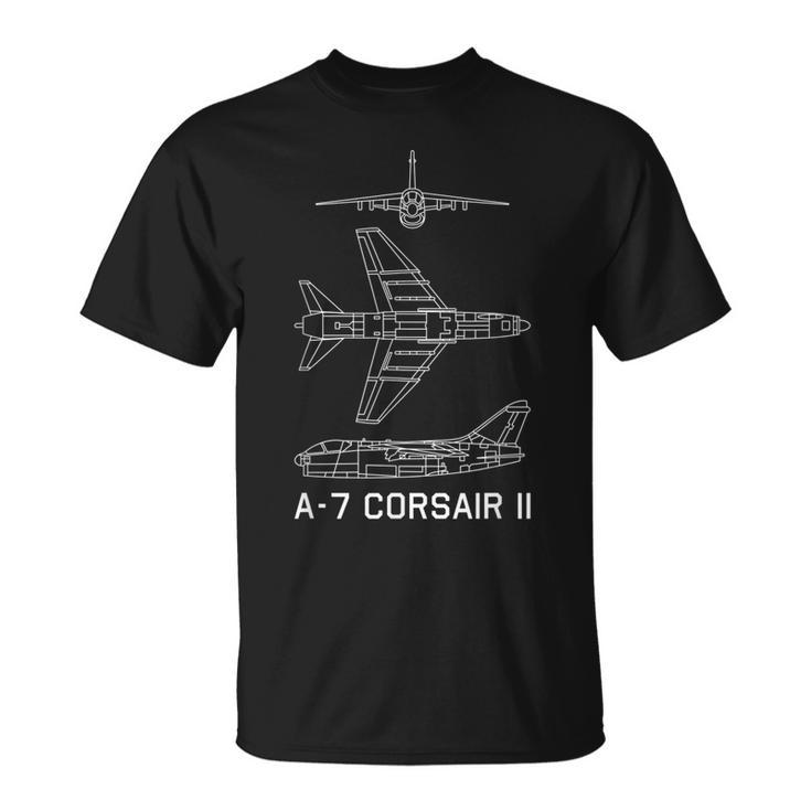 A7 Corsair Ii American Plane Blueprint Gift Unisex T-Shirt