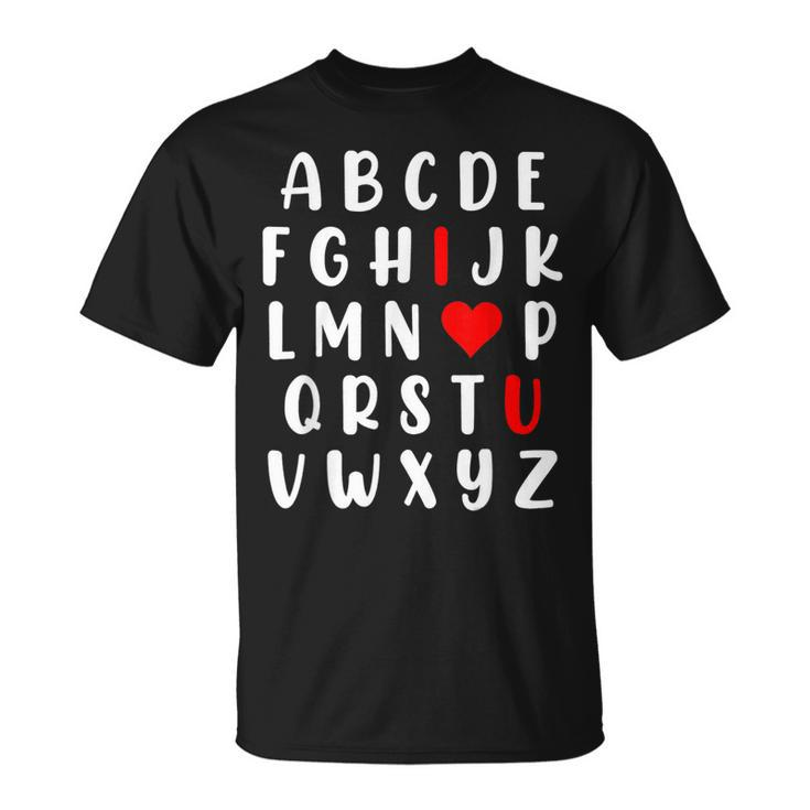 Abc Alphabet I Love You English Valentines Day Teacher T-Shirt