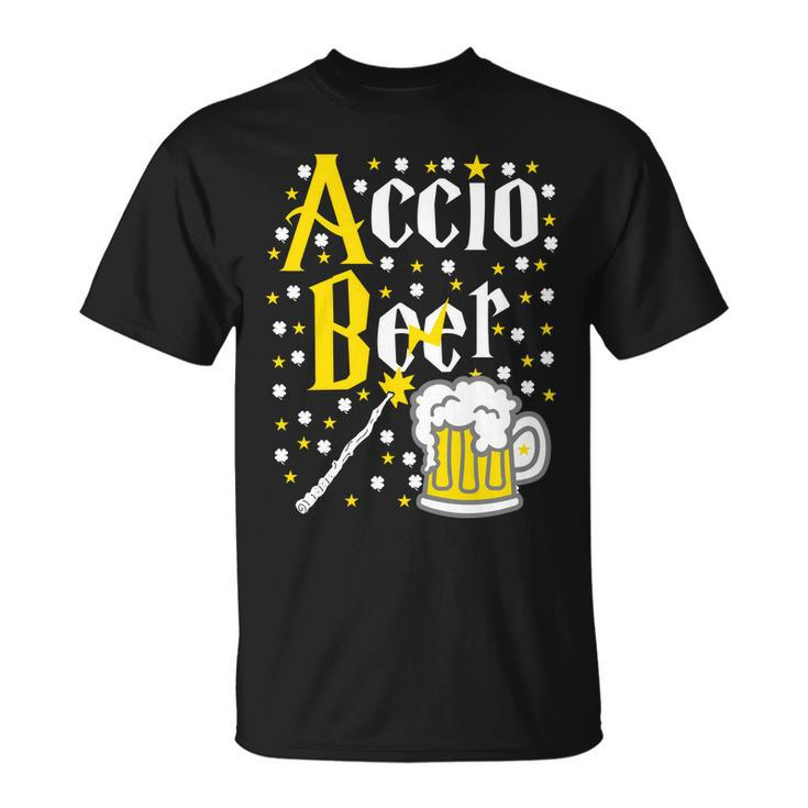 Accio Beer Wizard Wand Funny St Patricks Day Unisex T-Shirt