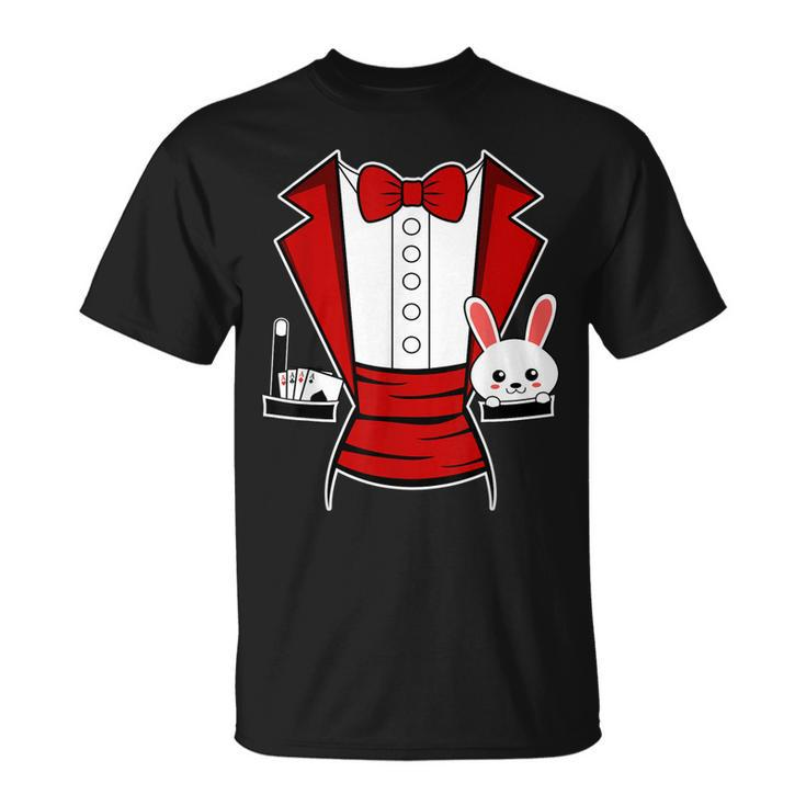 Adult Halloween Magician Costume Tuxedo Magic Show T-shirt