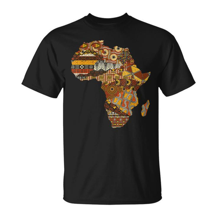 Africa Map Kente Cloth Black History Month Afro Africa Pride T-Shirt