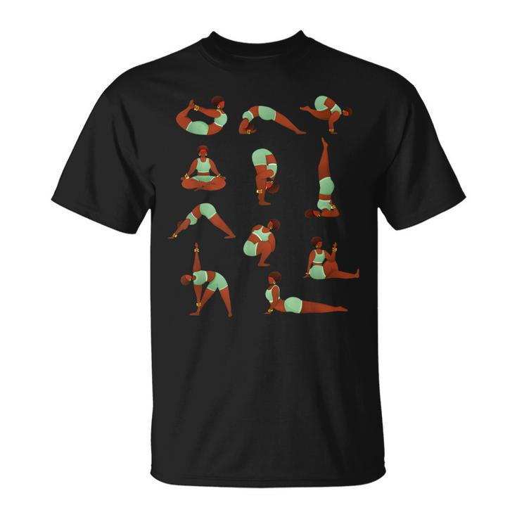 African Black Girl Yoga Pose Chakra Yogi Namaste Meditation  Unisex T-Shirt