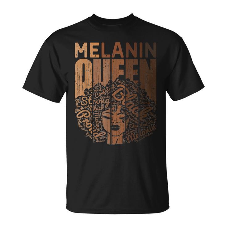 Afro Melanin Queen Strong Black Natural African American T-Shirt - Seseable