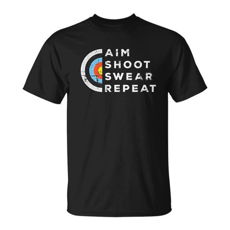 Aim Shoot Swear Repeat Archery Costume Archer Archery T-shirt