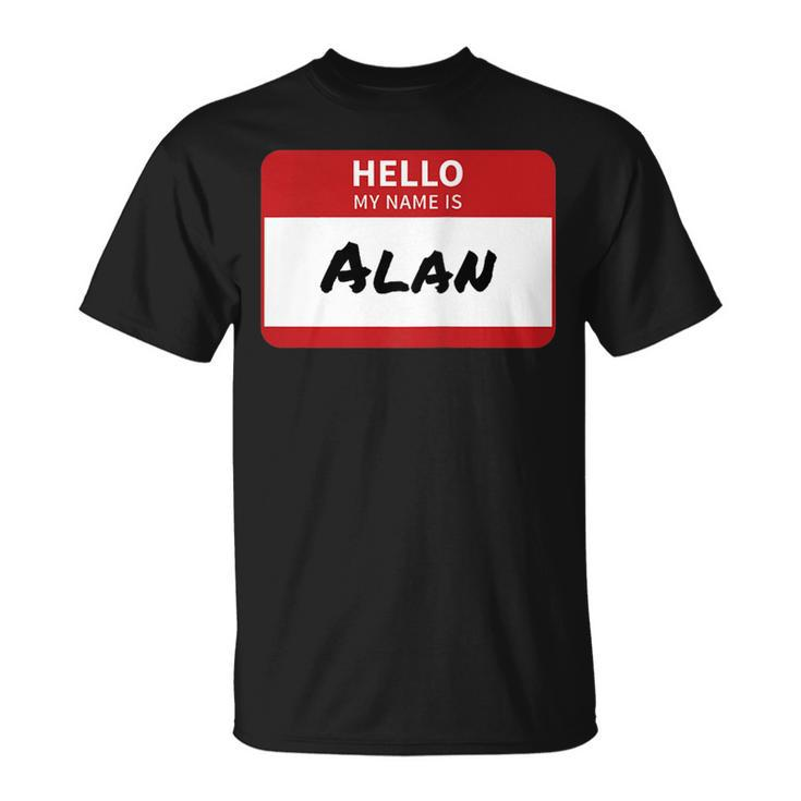 Alan Name Tag Hello My Name Is StickerT-shirt