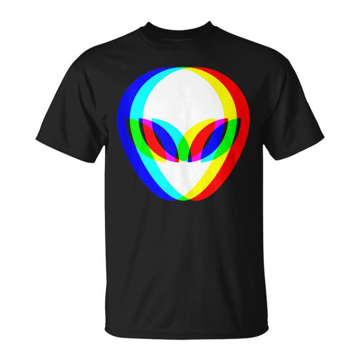 Alien Head Trippy Vaporwave Techno Rave Edm Music Festival  Unisex T-Shirt