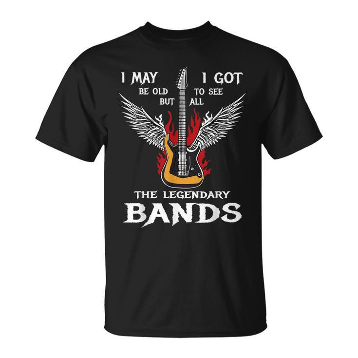 Alt aber mit legendären Bands T-Shirt, Cool für Musikfans