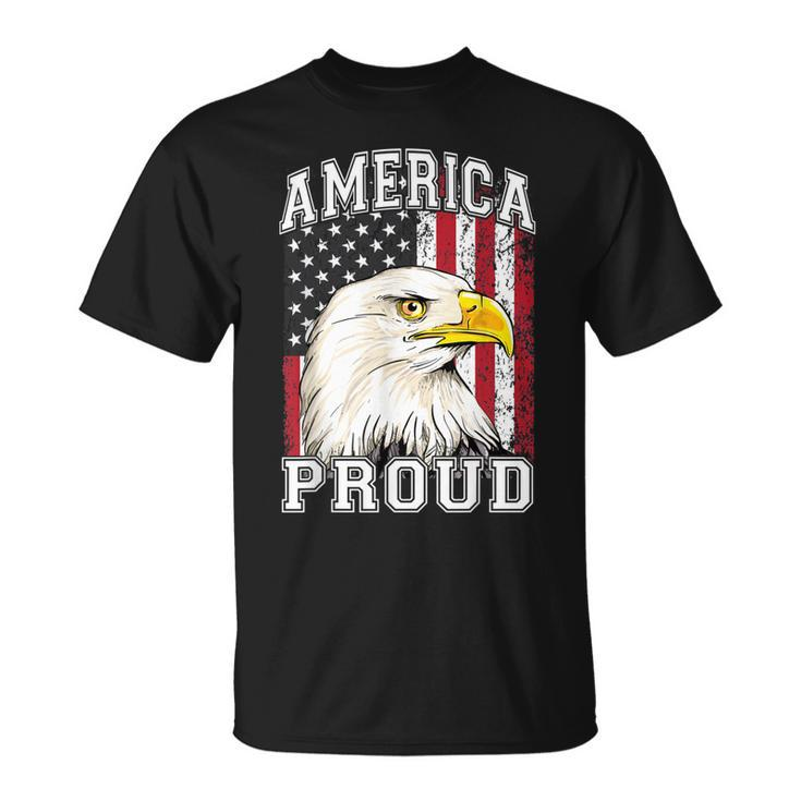 America Proud American Eagle Us Flag 4Th Of July T-Shirt