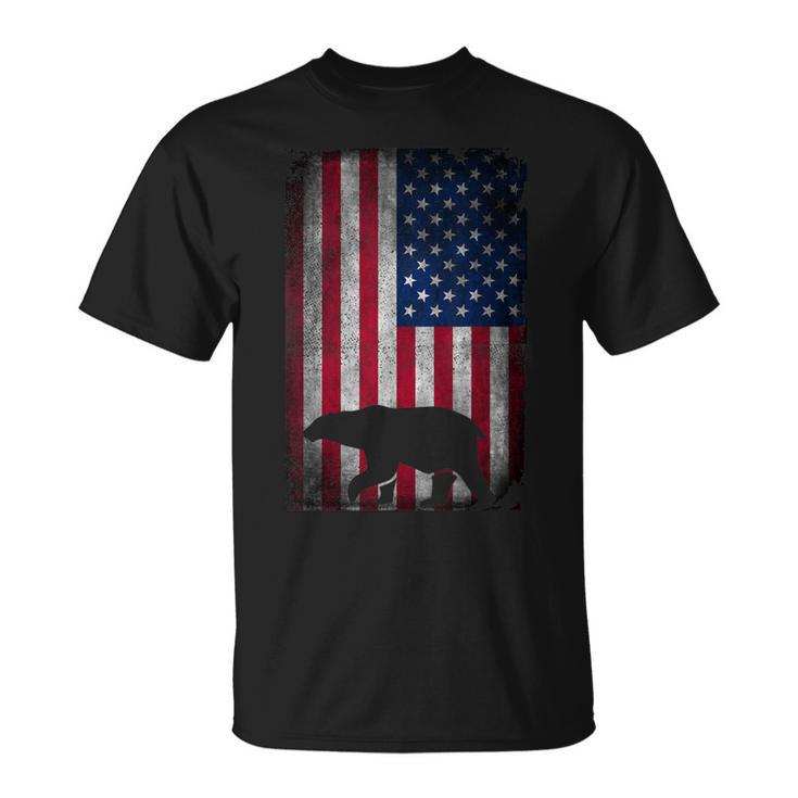 American Bear Hunter Patriotic  For Dad Fathers Day Gift For Mens Unisex T-Shirt