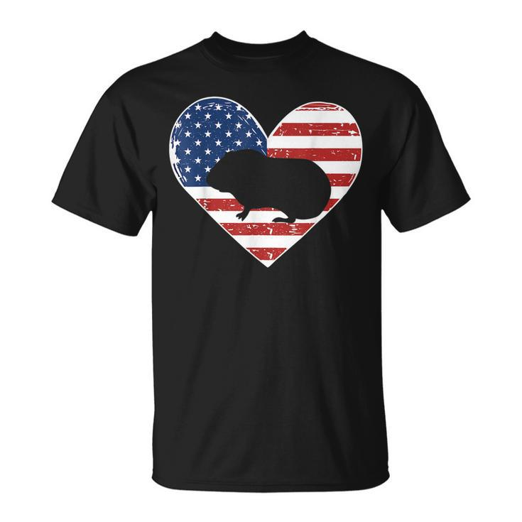 American Flag 4Th Of July Guiena Pig Dad Guiena Pig Lover T-shirt