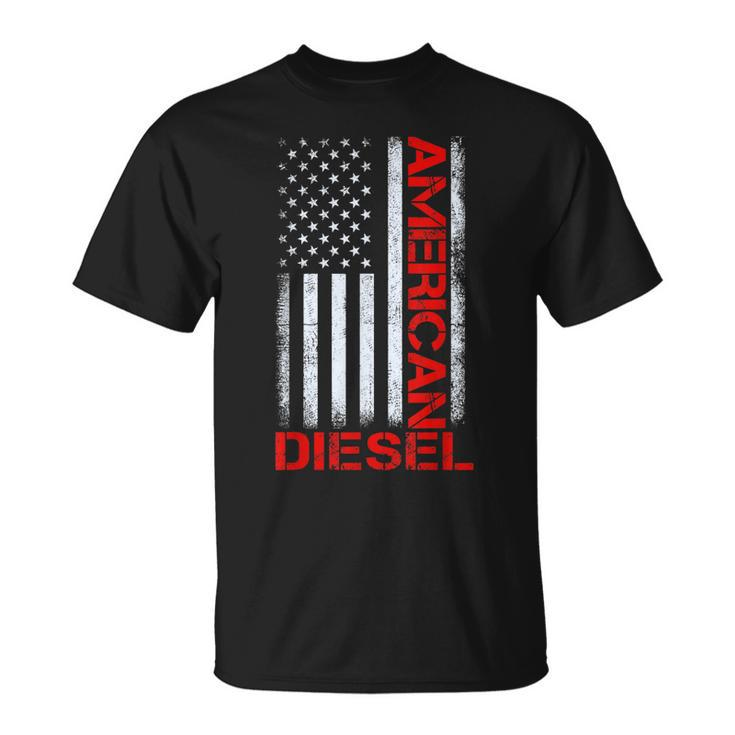 American Flag Diesel Powered Mechanic Vintage Truck Driver Unisex T-Shirt