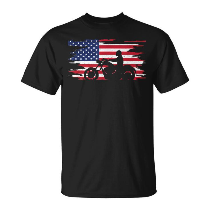American Flag Motorcycle Apparel Motorcycle Unisex T-Shirt