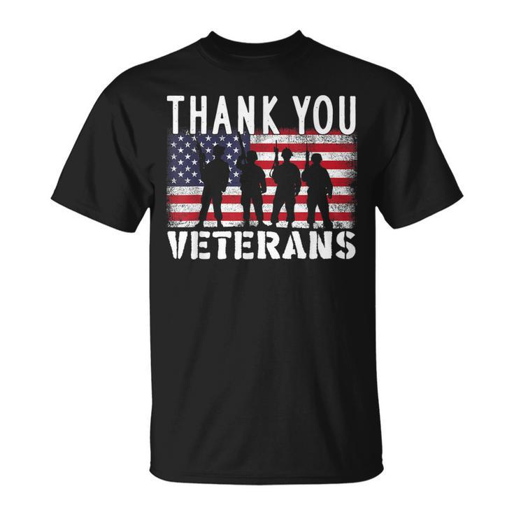 American Flag Thank You Veterans Proud Veteran Usa Day V2 T-Shirt