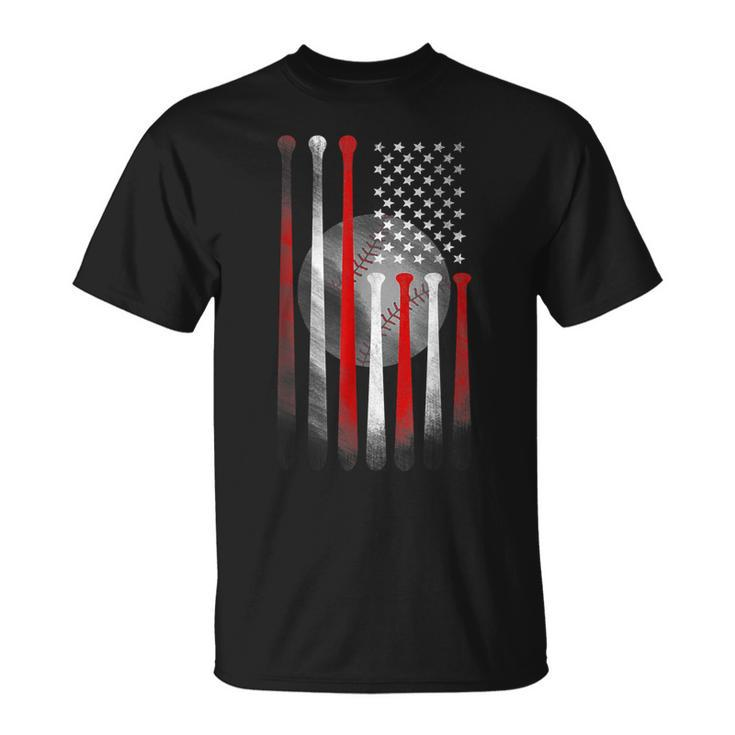 American Flag Vintage Baseball Flag  Dad Mom Tee Unisex T-Shirt