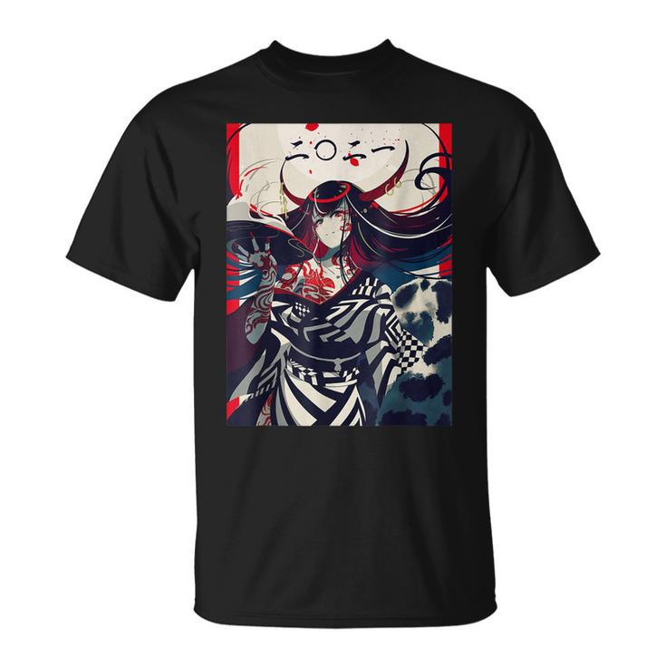 Anime Demon Girl Japanese Aesthetic Waifu Kawaii Otaku T-shirt