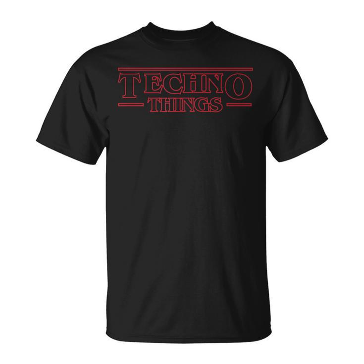 Anti Social Techno Club Techno Things Outlined Red T-Shirt