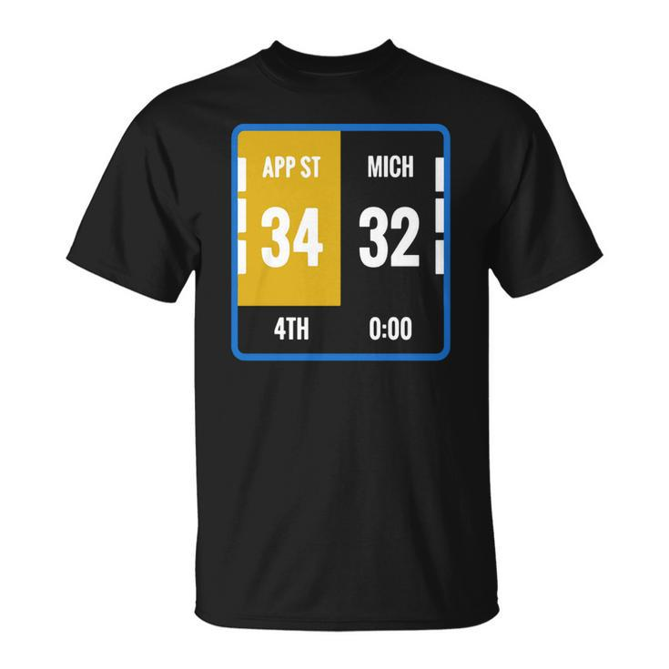 Appalachian Michigan Scoreboard Football T-shirt