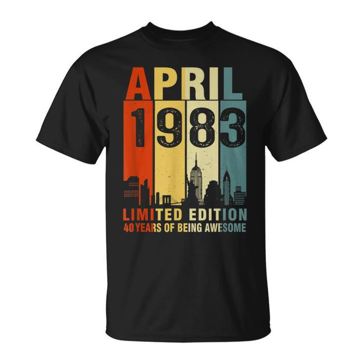 April 1983 Limited Edition 40 Years Of Being Awesome  Unisex T-Shirt