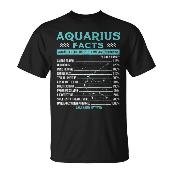 Aquarius Facts - Zodiac Sign Horoscope Birthday Astrology  Unisex T-Shirt