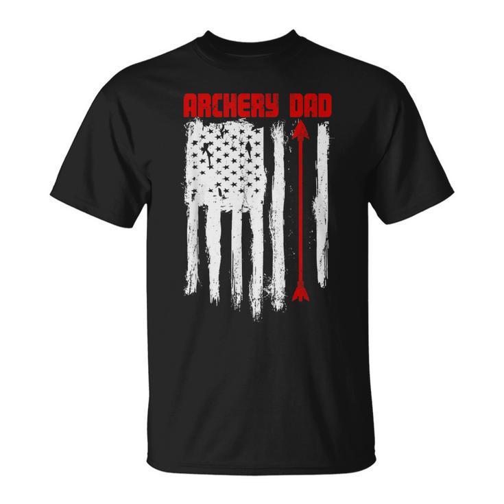 Archery Dad Vintage Usa Red White Flag T-Shirt